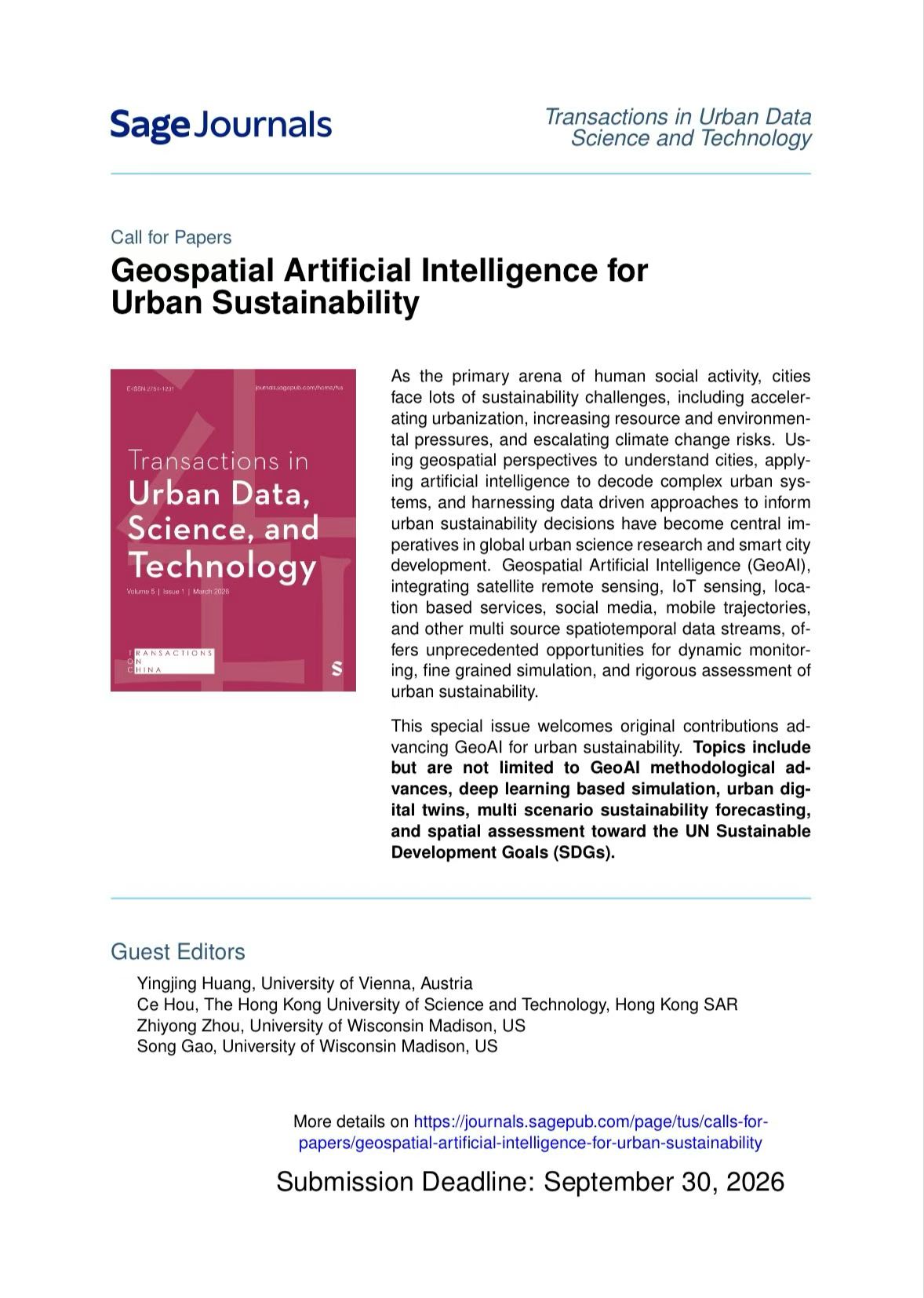 TUS Special Issue Call for Papers